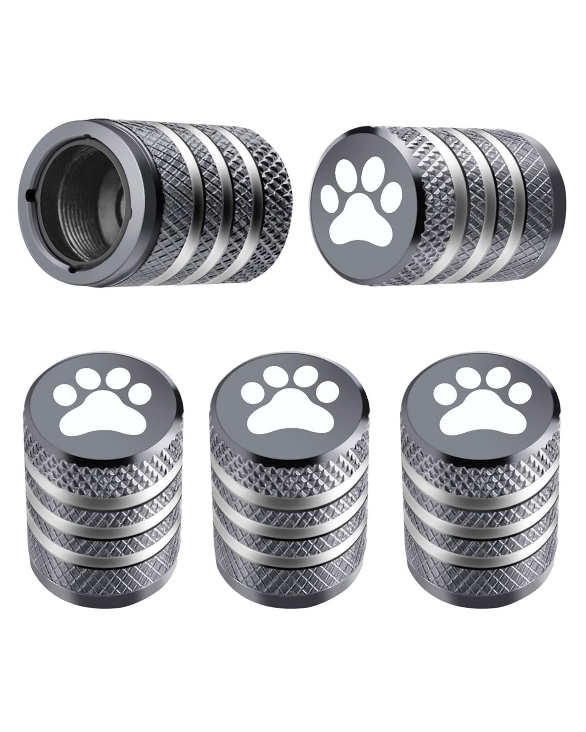 DECURCAR Tire Valve Stem Caps 5 Pack American Flag - Black Jansha Store