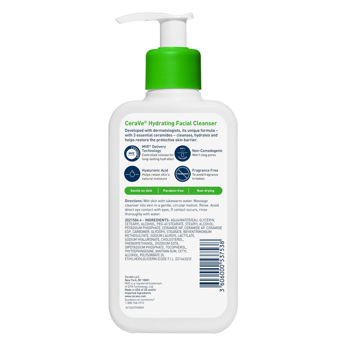 CeraVe Hydrating Cleanser with Hyaluronic Acid, Gentle Face Cleanser,16oz Jansha Store