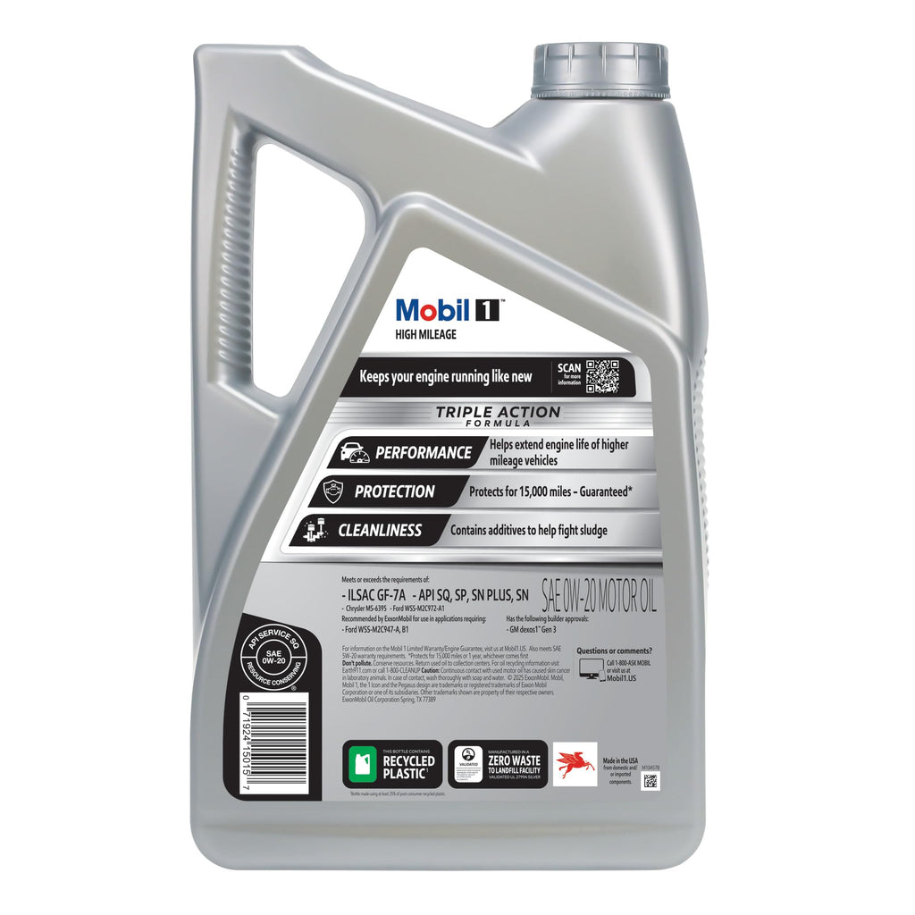 Mobil 1 High Mileage Full Synthetic Motor Oil 5W-30, 5 Quart Jansha Store