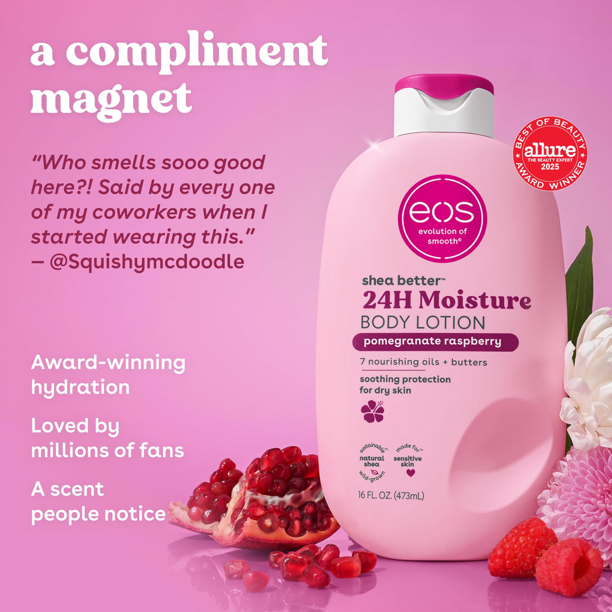 eos Shea Better Body Lotion- Vanilla Cashmere, 24-Hour Moisture, 16 fl oz Jansha Store