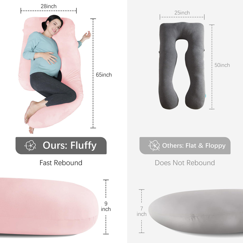 MOON PARK Pregnancy Pillows for Sleeping - U Shaped Full Body Maternity Pillow with Removable Cover - Support for Back, Legs, Belly, HIPS - 65 Inch - Purple Jansha Store