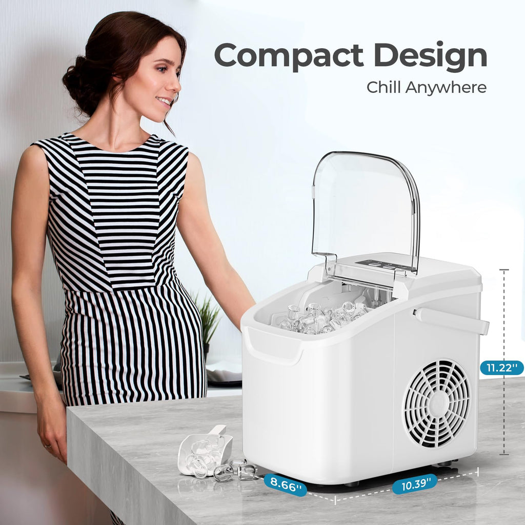 Antarctic Star Countertop Ice Maker Machine, 26Lbs/Day Fastest 6‑Min Ice Jansha Store