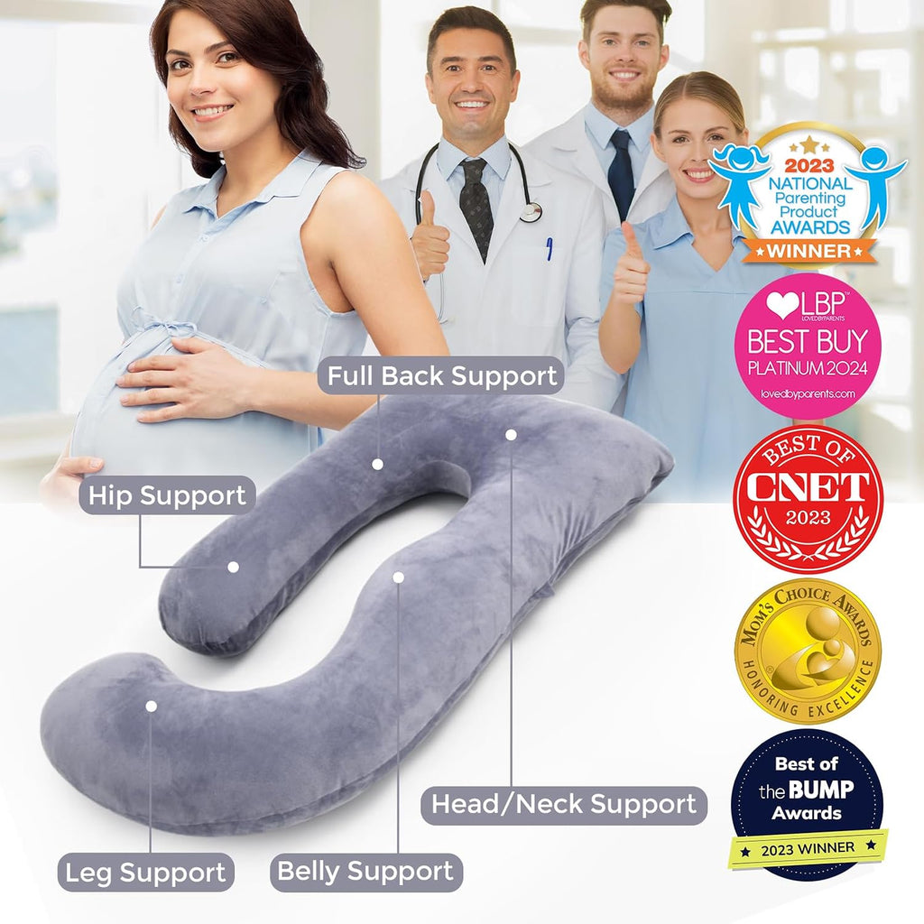 Momcozy Pregnancy Pillow for Sleeping - U Shaped Full Body Maternity Pillow Jansha Store
