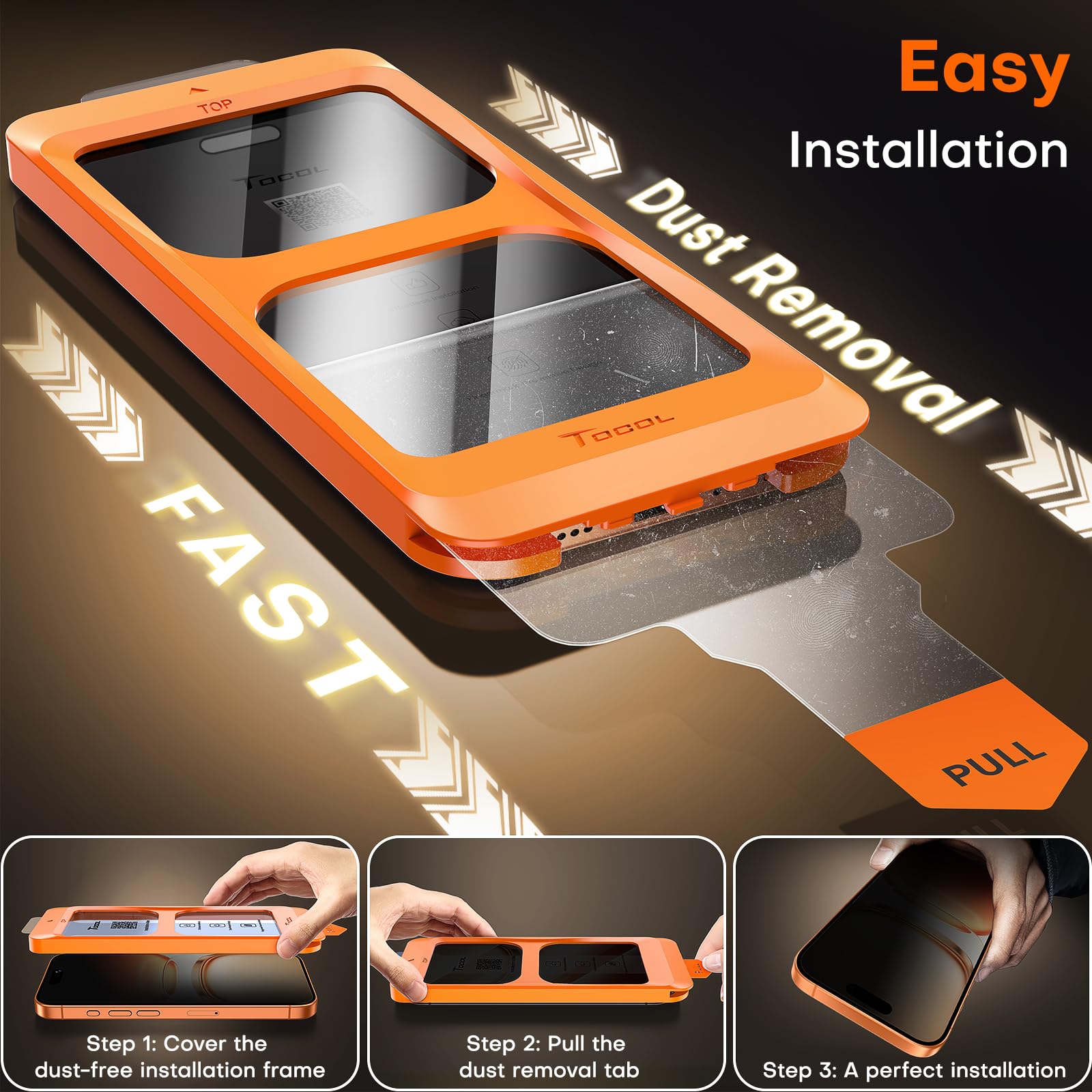 TOCOL for iPhone 17 Pro Max Screen Protector, Easy Installation Jansha Store