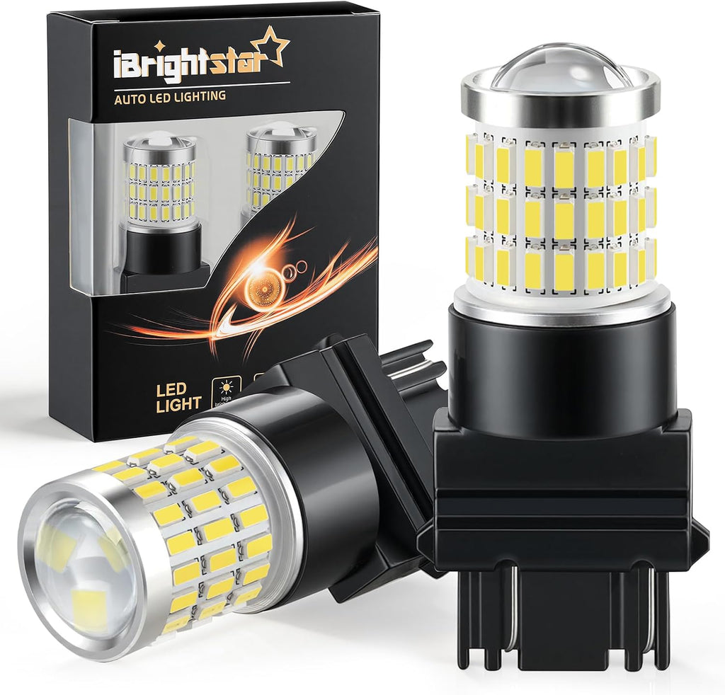 iBrightstar 3157 LED Bulb White, 4157 3156 LED Reverse Light Bulbs Super Bright for Tail Brake Lights Backup Lights Turn Signal Lights, 2 Pack Jansha Store