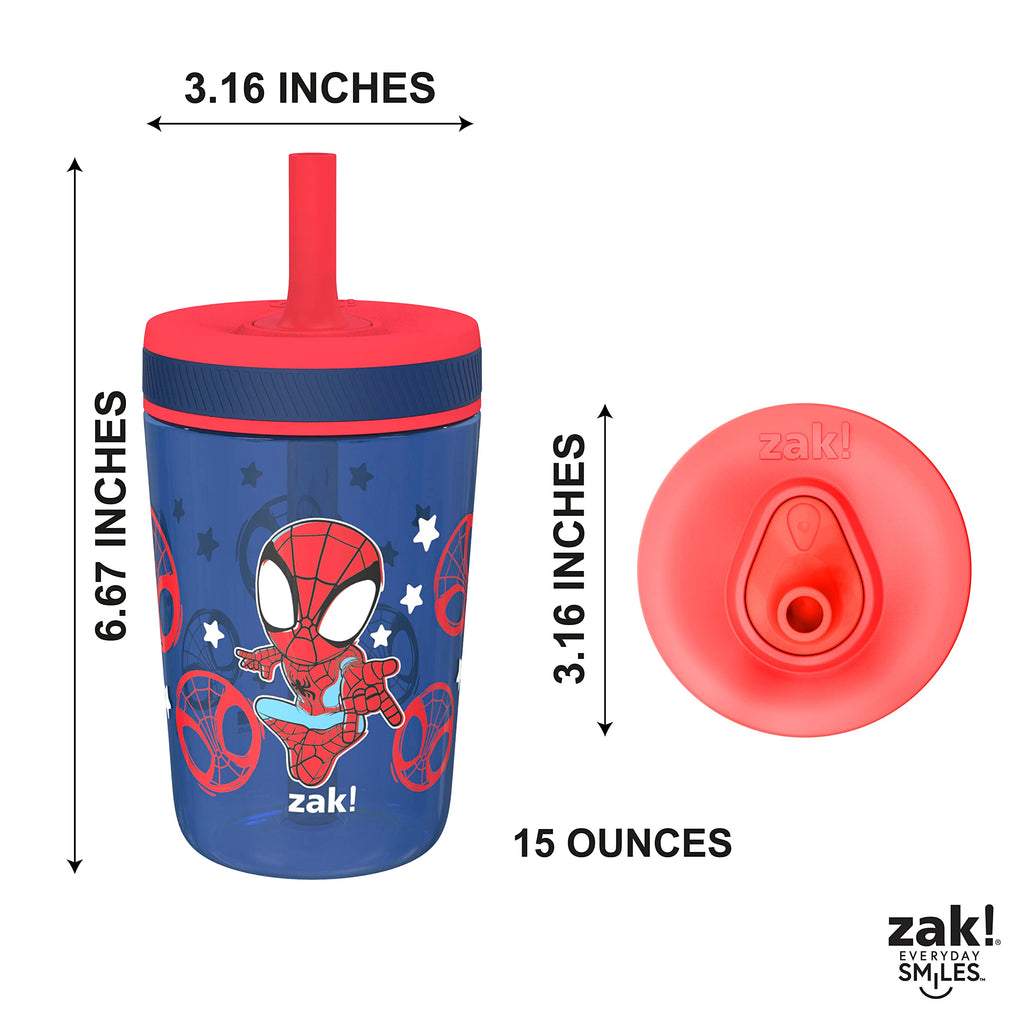 Zak Designs Blippi Kelso Toddler Cups For Travel or At Home, 2-Count Durable Plastic Sippy Cups With Leak-Proof Design is Perfect For Kids (Blippi), 15 Ounces (Pack of 12) Jansha Store