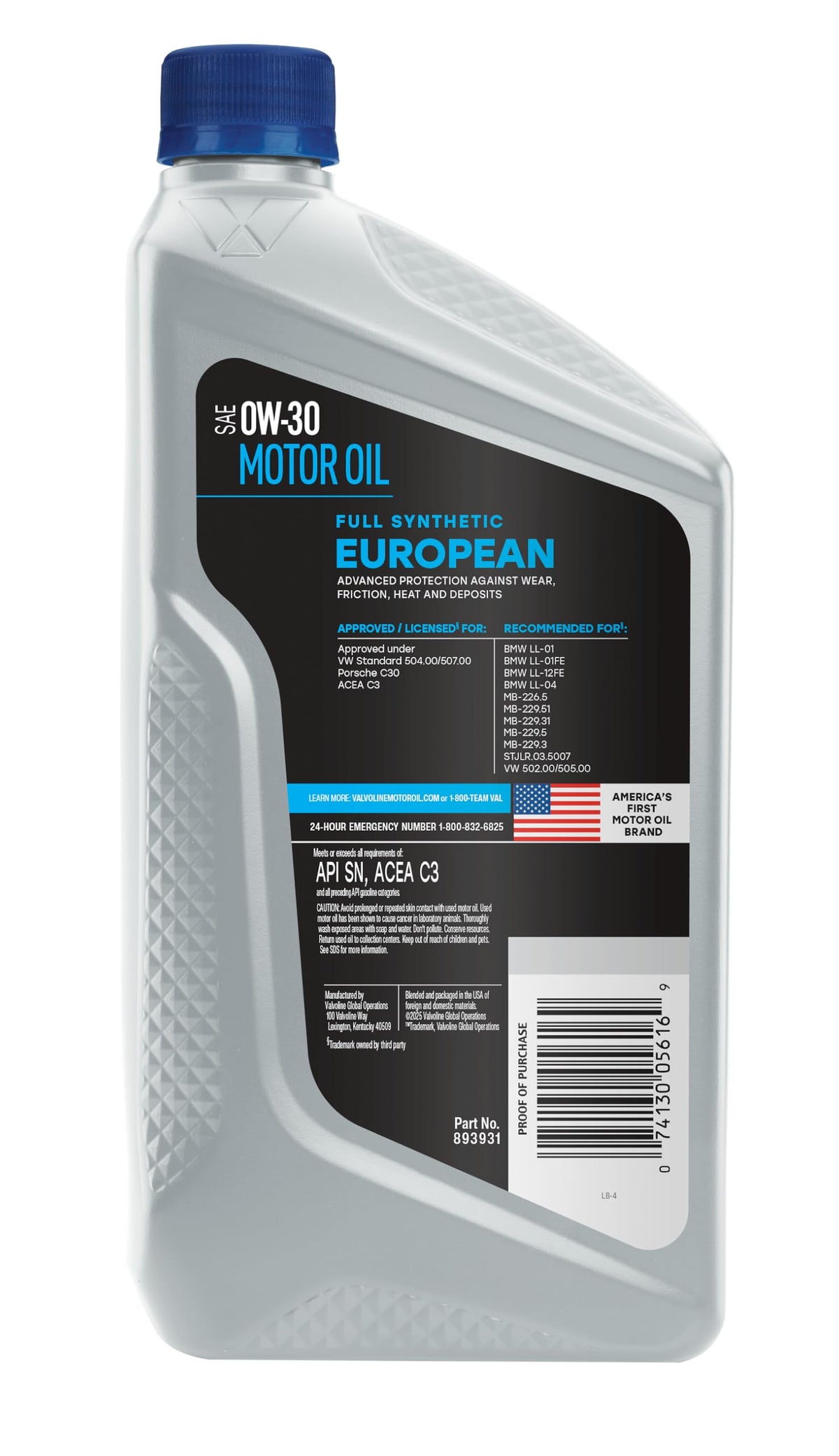 Valvoline Advanced Full Synthetic SAE 0W-20 Motor Oil 5 QT Jansha Store