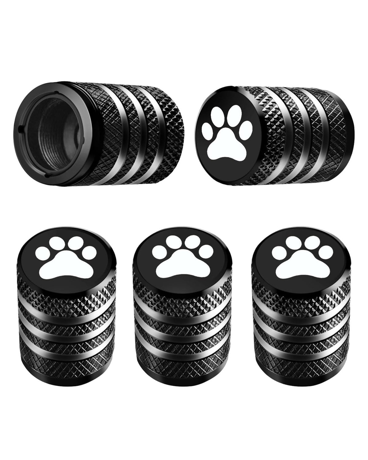 DECURCAR Tire Valve Stem Caps 5 Pack American Flag - Black Jansha Store