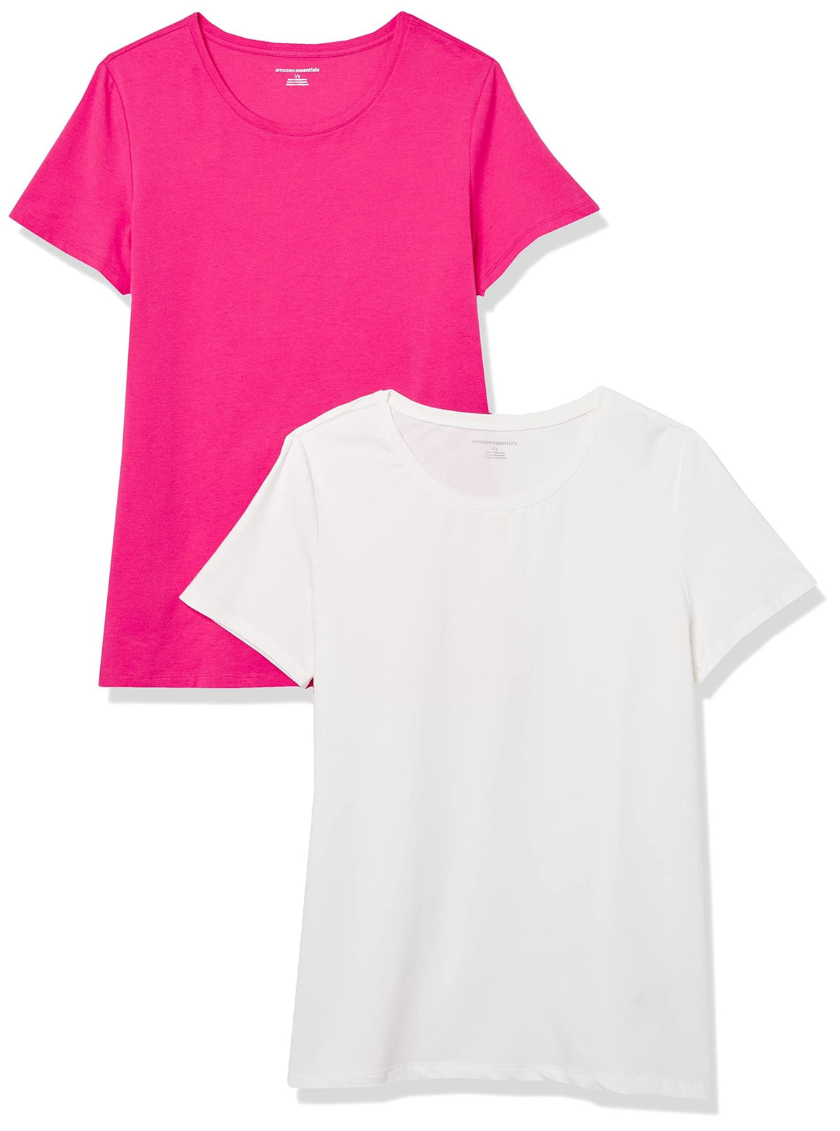 Amazon Essentials Women's Regular-Fit Short-Sleeve T-Shirt (V-Neck or Crewneck), Cotton Modal Blend, Pack of 2 Jansha Store