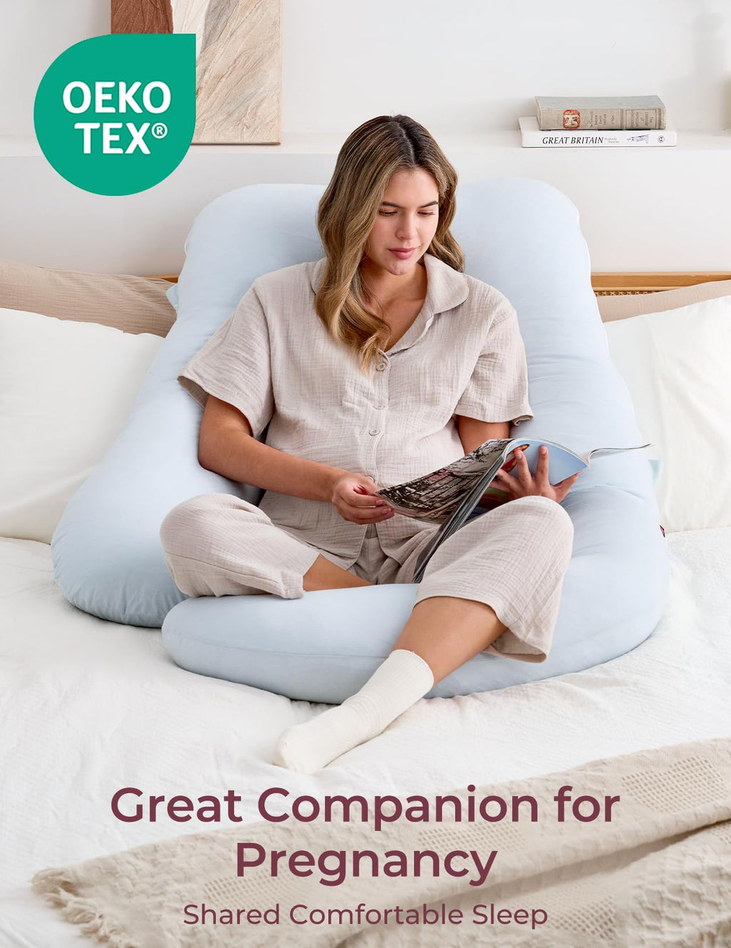 Momcozy Pregnancy Pillow for Sleeping - U Shaped Full Body Maternity Pillow Jansha Store