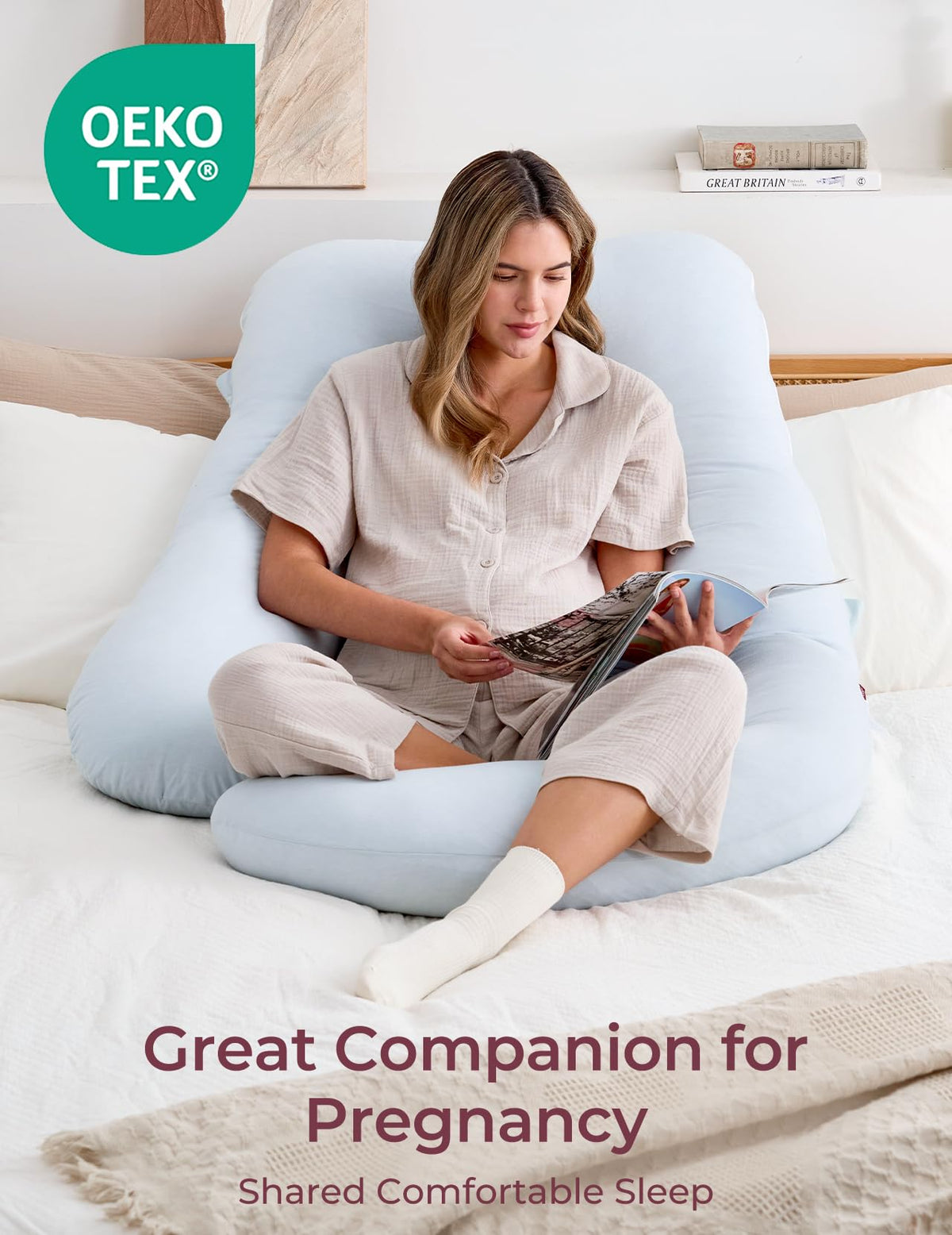 Momcozy Pregnancy Pillow for Sleeping - U Shaped Full Body Maternity Pillow Jansha Store