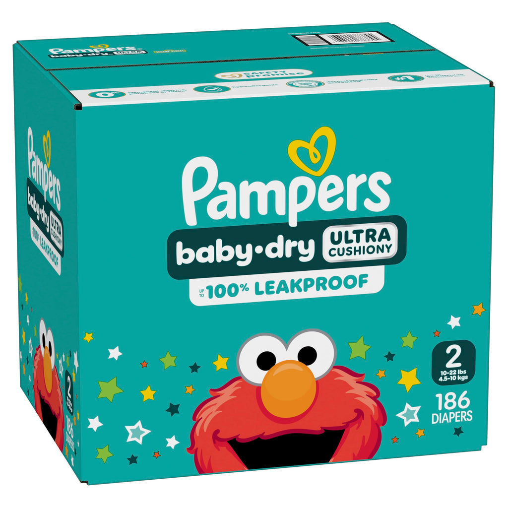 Pampers Baby Dry Ultra Cushiony Diapers, Size 3 (13-26 lbs), 104 Count, Up to 100% Leakproof (Packaging May Vary) Jansha Store