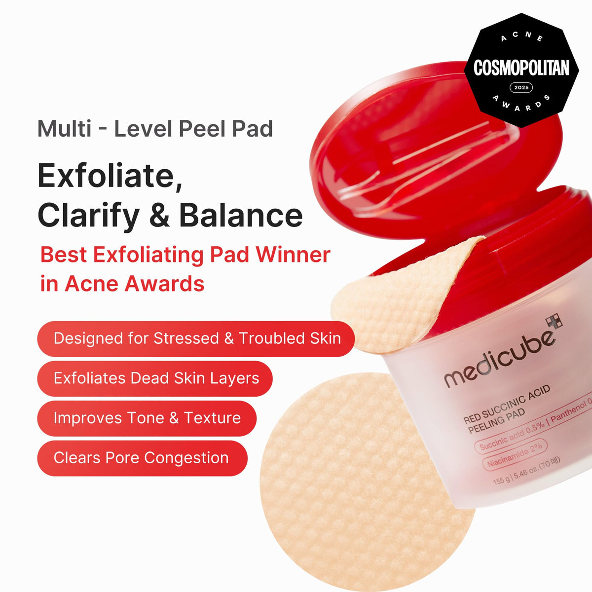 medicube Toner Pads Zero Pore Pad 2.0 for Exfoliation and Pore Care Jansha Store