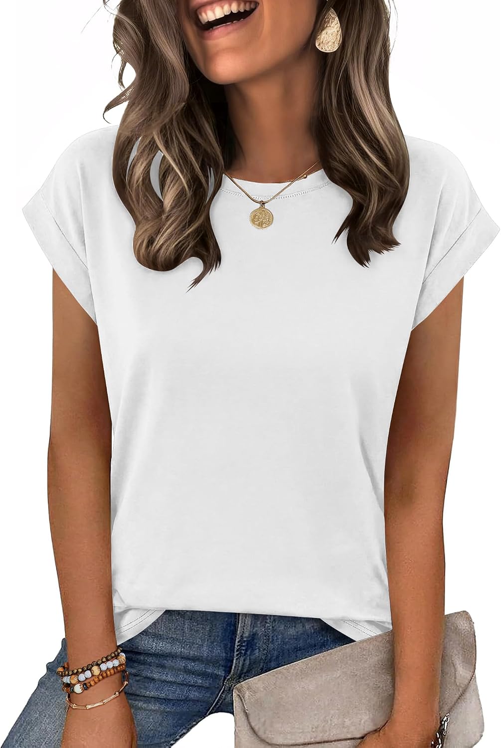 Zeagoo Womens Tops Summer Casual Cap Sleeve Tshirts Shirts Business Blouses Jansha Store