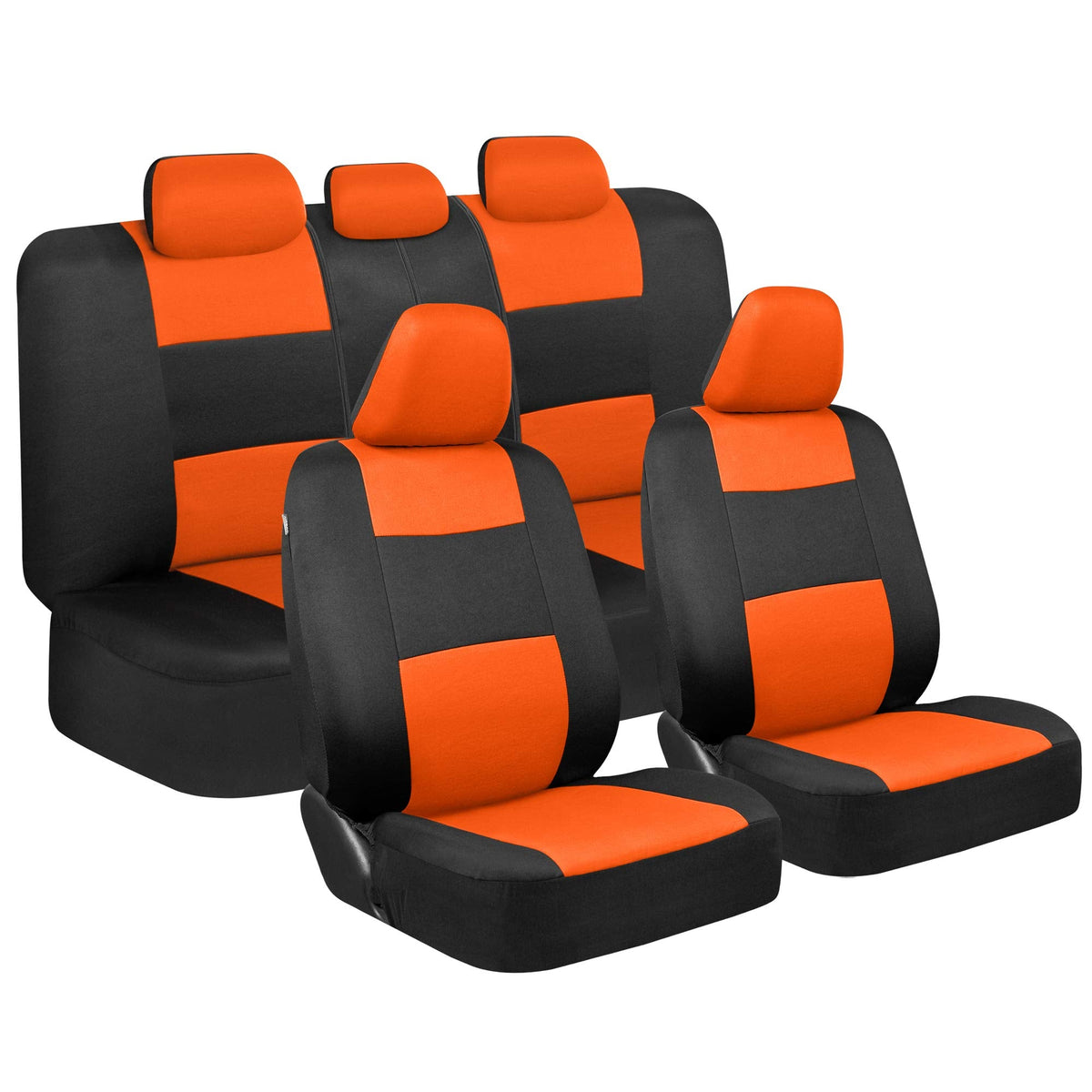BDK PolyPro Car Seat Covers Full Set in Solid Black, Front and Rear Split Bench Seat Covers for Cars, Easy to Install Car Seats Cover Set and Accessories for Auto Trucks Van SUV - Solid Black Jansha Store
