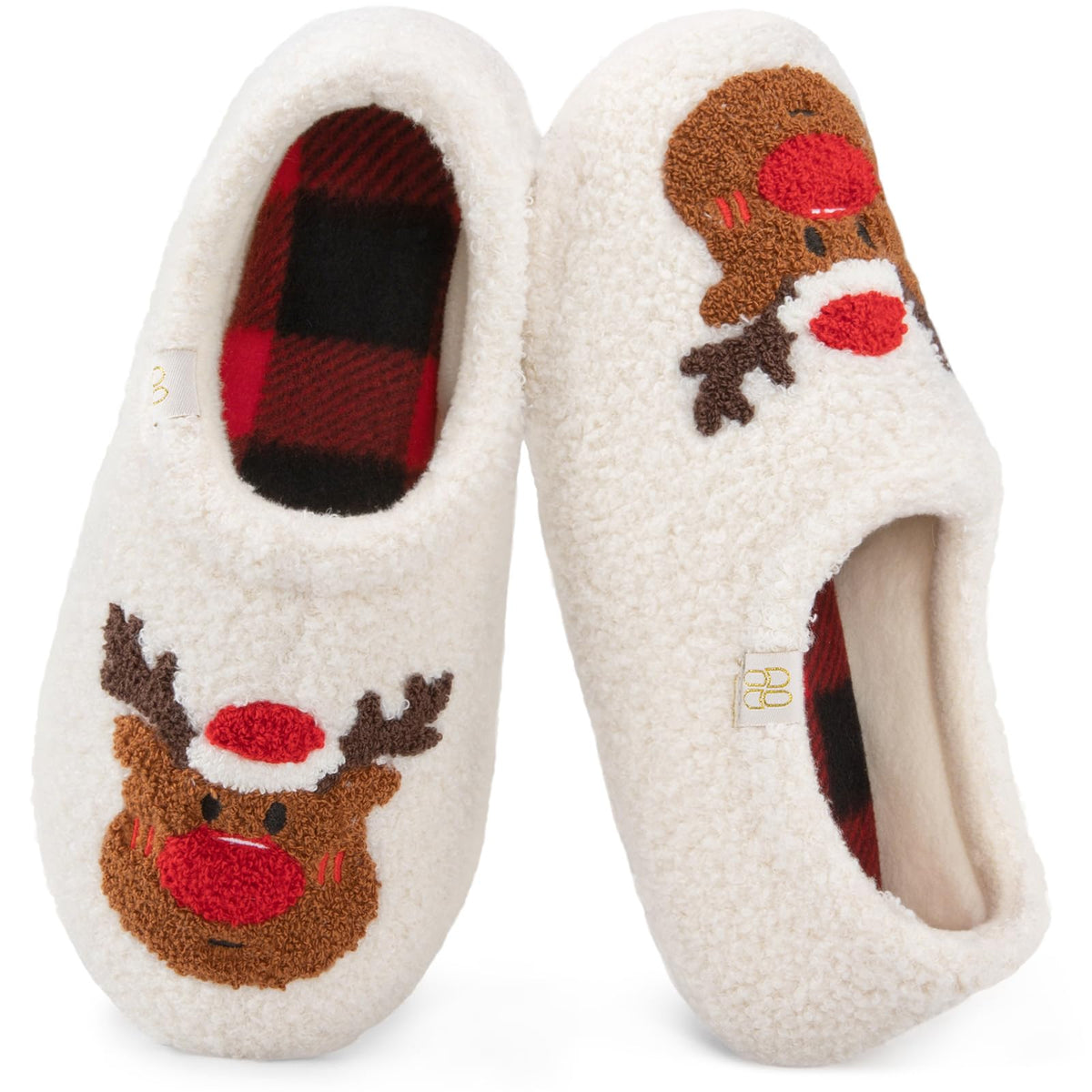 HomeTop Women's Fuzzy Curly Fur Fleece Lining Memory Foam Loafer Slippers Jansha Store
