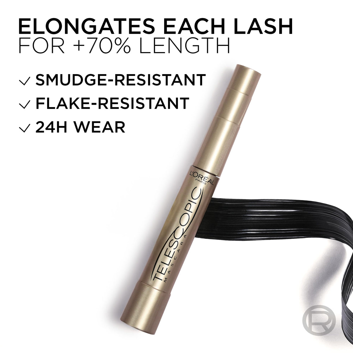 L’Oreal Paris Original Telescopic Mascara, Lengthening, Blackest Black Jansha Store