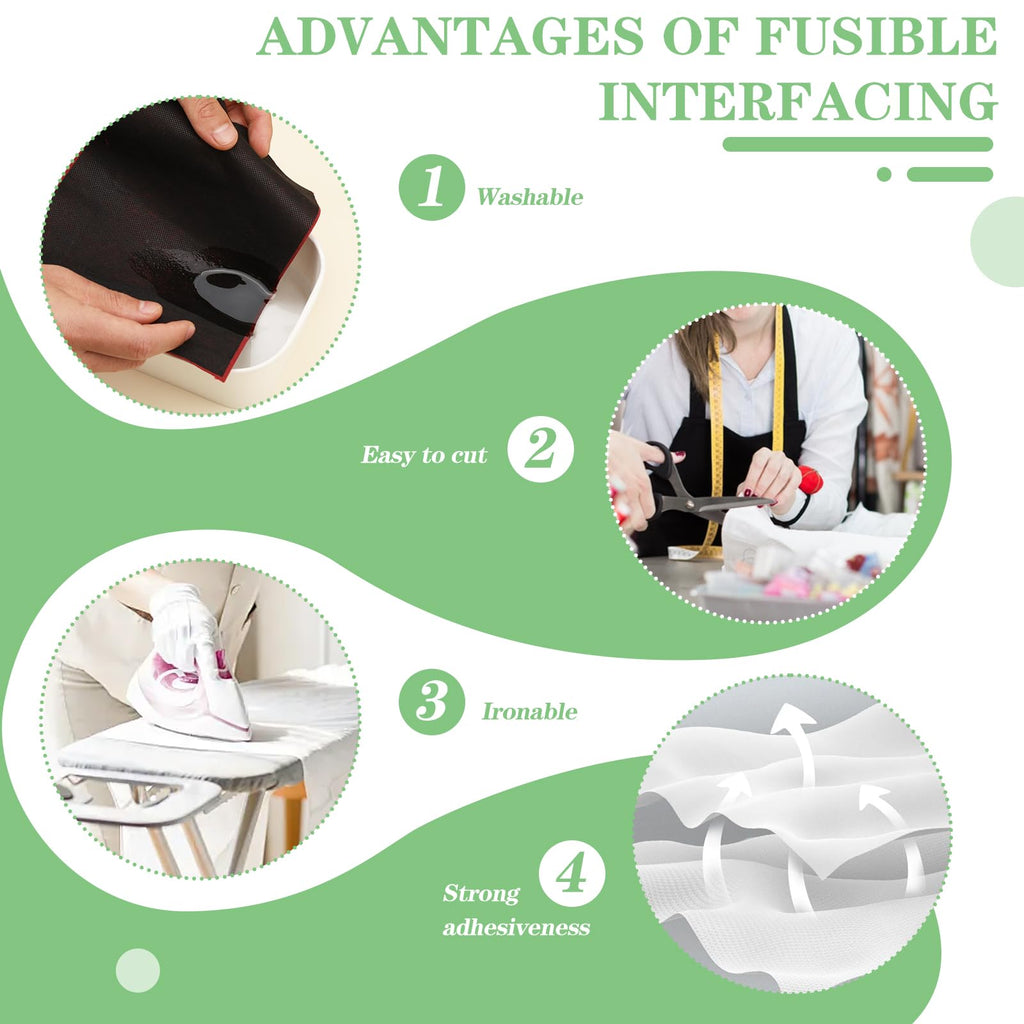 Medium Weight Interfacing Fabric for Sewing Iron On Fusible Interfacing Jansha Store