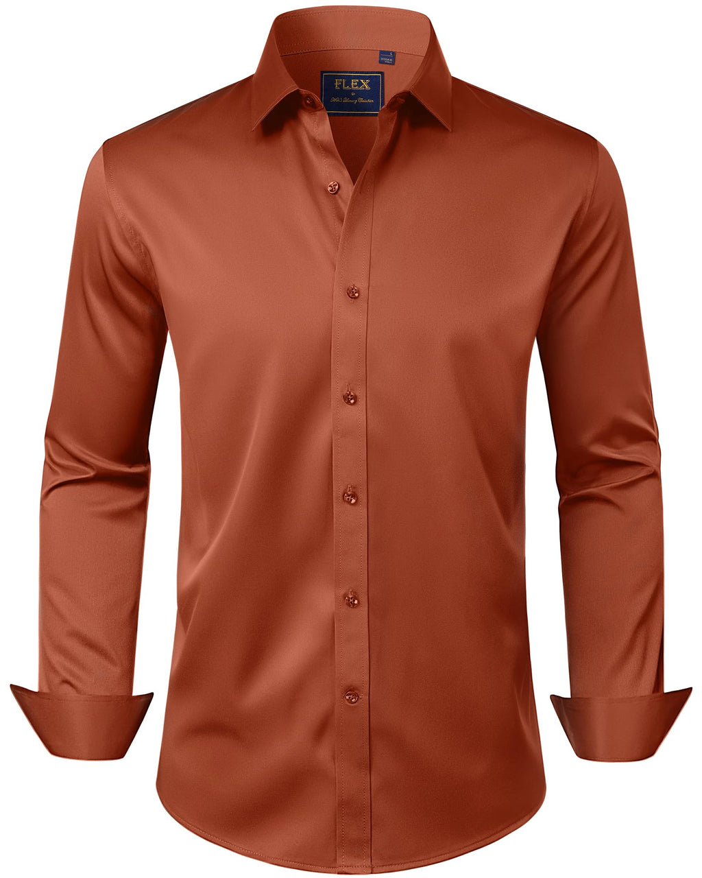 J.VER Men's Dress Shirts Solid Long Sleeve Stretch Wrinkle-Free Formal Shirt Business Casual Button Down Shirts Jansha Store