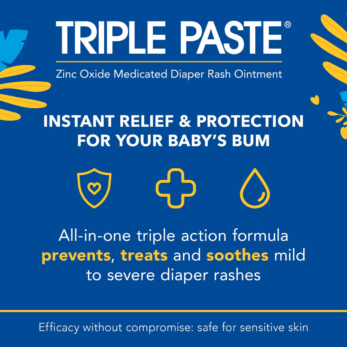Triple Paste Diaper Rash Cream, Zinc Oxide Baby Ointment, 3 oz Jansha Store