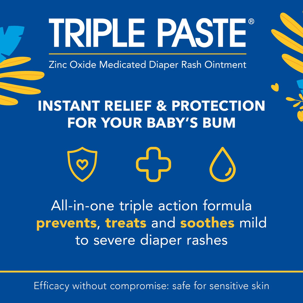 Triple Paste Diaper Rash Cream, Zinc Oxide Baby Ointment, 3 oz Jansha Store