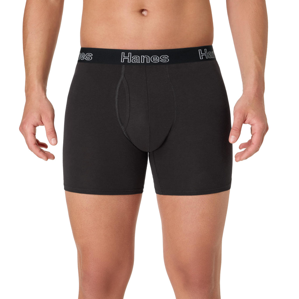 Hanes Men's Boxer Brief Underwear Pack, Stretch Cotton Boxer Briefs for Men, Moisture-wicking, 6-pack Jansha Store