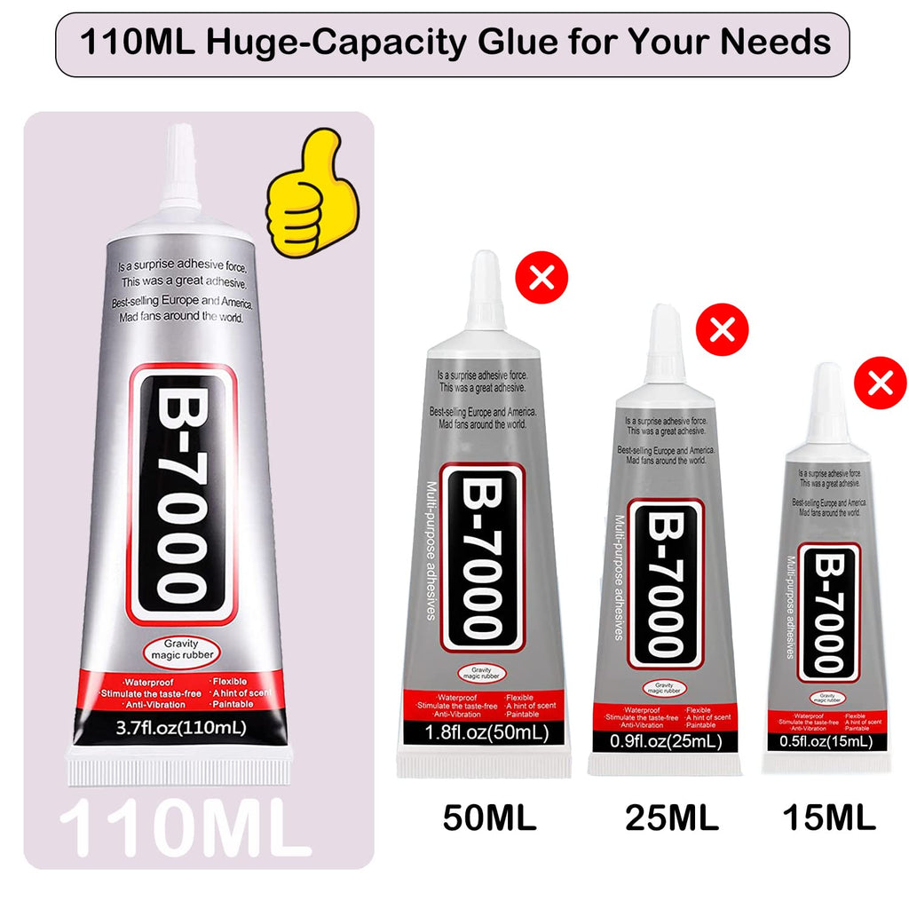 B7000 Jewelry Glue for Making, FITTDYHE 1PCS 50ML/1.69 fl oz Clear Adhesive for Rhinestone, Fabric, Multipurpose Super B-7000 for Phone Repair, Nail Art, Wood, Glass, Charms Jansha Store