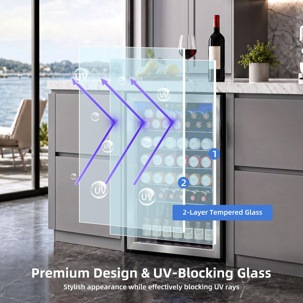 Antarctic Star Beverage Refrigerator Cooler 68 Can, Mini Fridge with Glass Door for Beer Drinks Wine,Freestanding Small Fridge with Electronic Temperature Control for Home and Bar,1.7 cu.ft Jansha Store