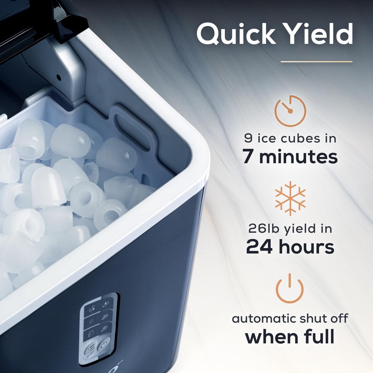 Igloo Portable Ice Maker with Scoop - Ice Maker with LED Control Panel & 1.5 Quart Water Tank - Stainless Ice Cube Maker Produces 26 Lbs. of Ice in 24 Hours with 9 Large or Small Cubes in 7 Minutes Jansha Store