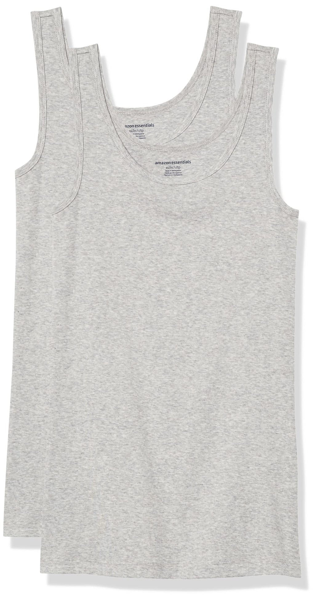 Amazon Essentials Women's Slim-Fit Ribbed Scoop Neck Tank Tops, Pack of 2 Jansha Store