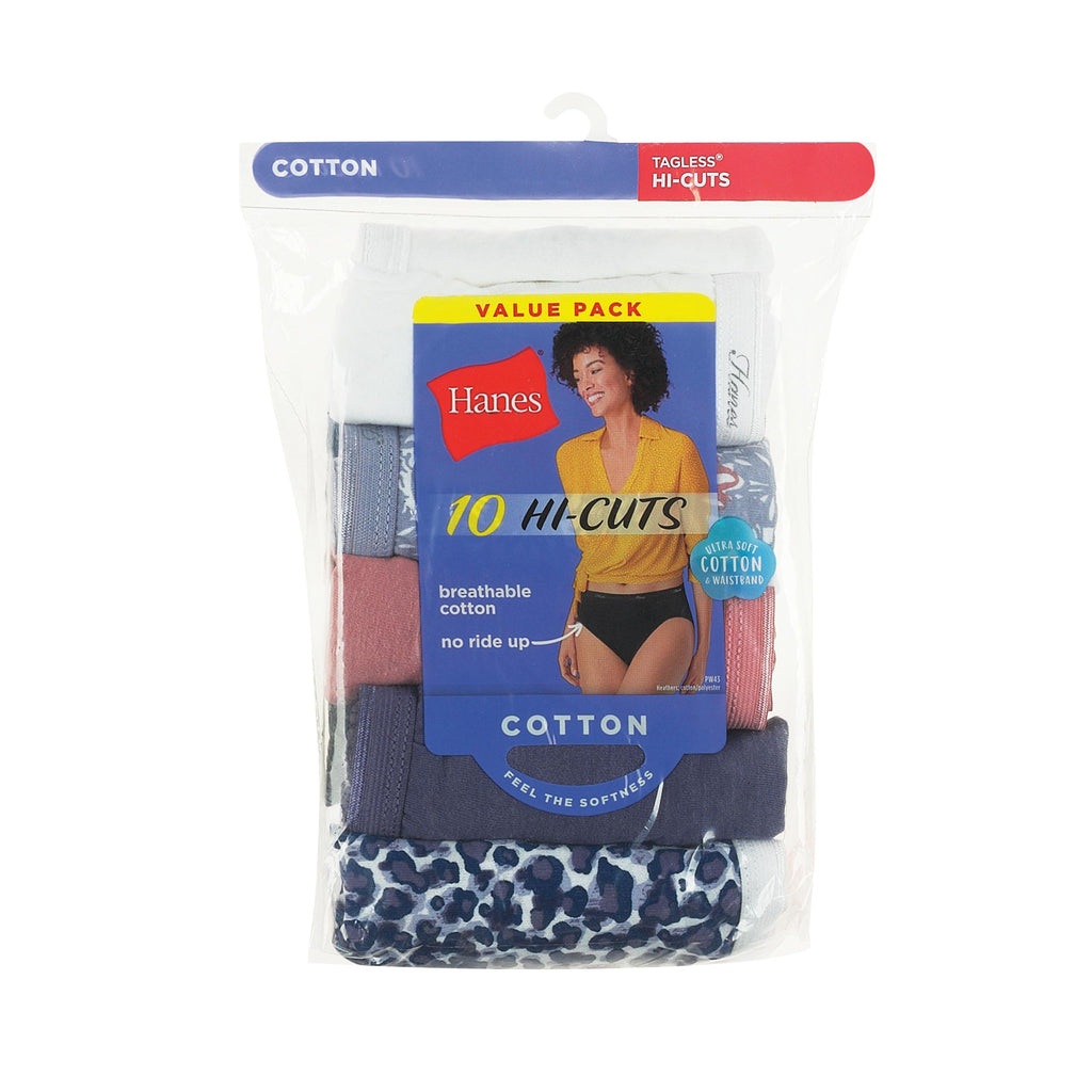 Hanes Women's Underwear Pack, 10-Pack, Full-Coverage Cotton Blend Panties, Moisture-Wicking Underwear for Women Jansha Store