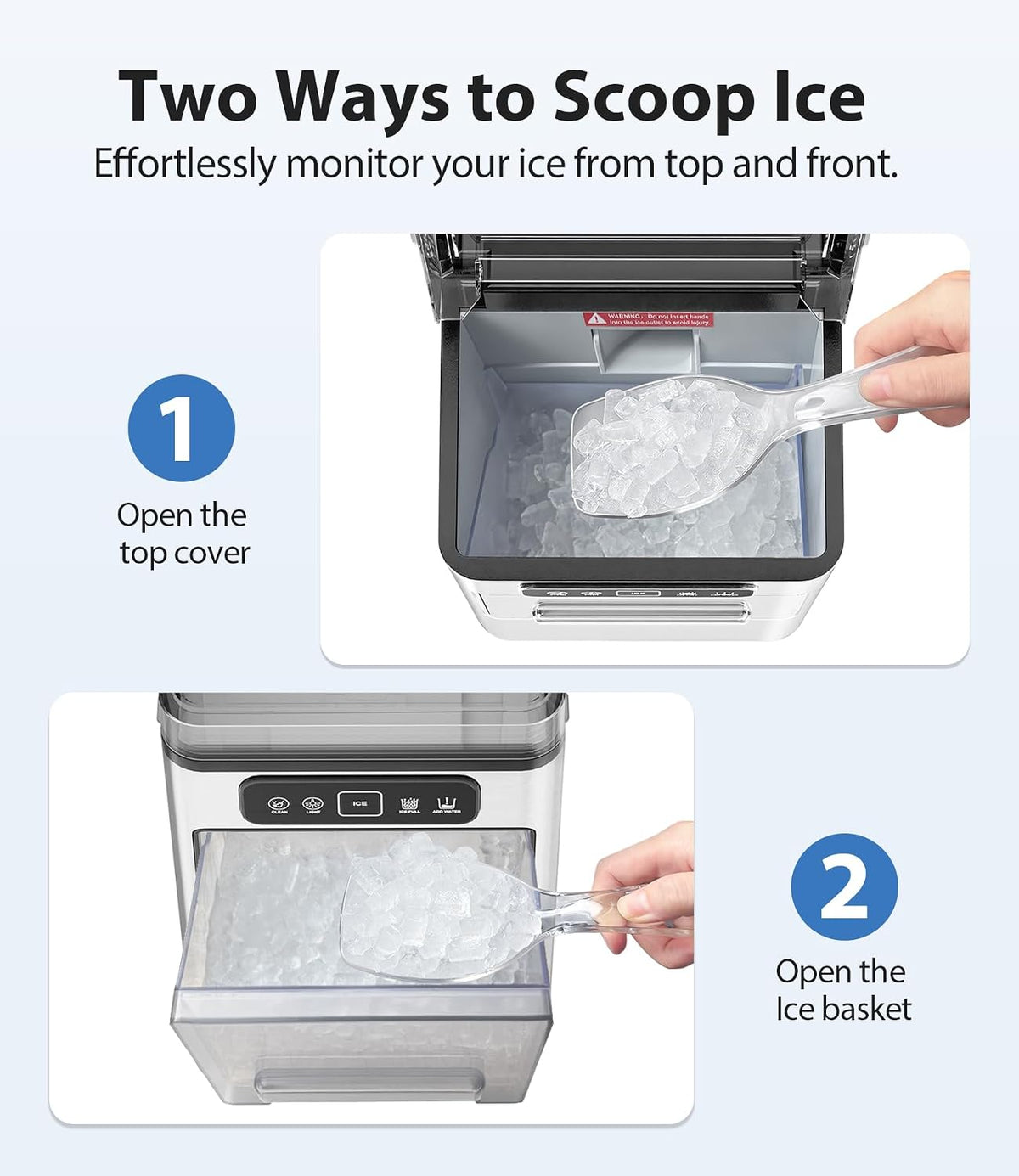 Nugget Ice Maker 40lbs/Day Countertop Ice Makers Chewable Pellet Ice Jansha Store