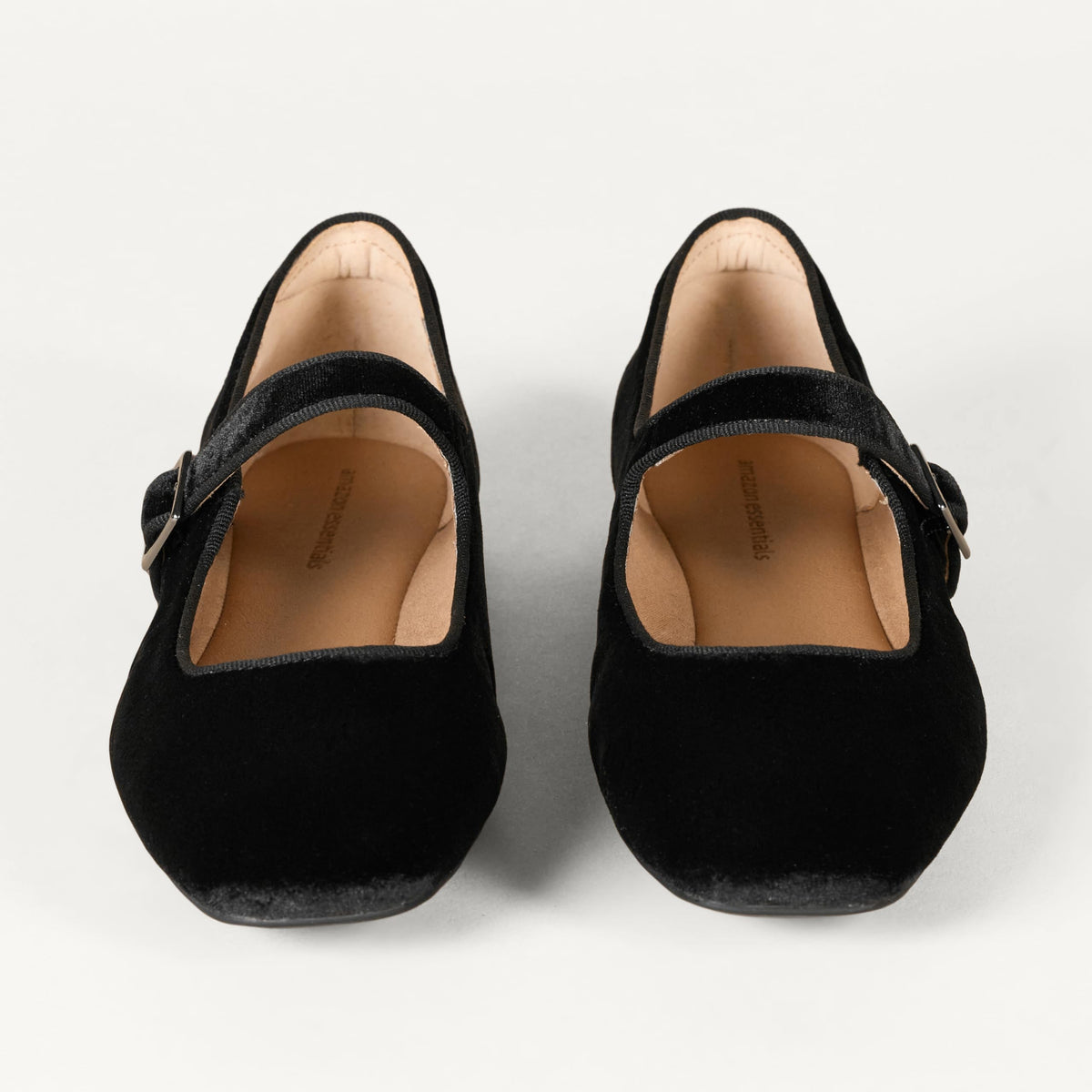 Amazon Essentials Women's Square-Toe Mary Jane Ballet Flat with Adjustable Metal Buckle Strap, Non-Slip Low Heel, Cushioned Jansha Store