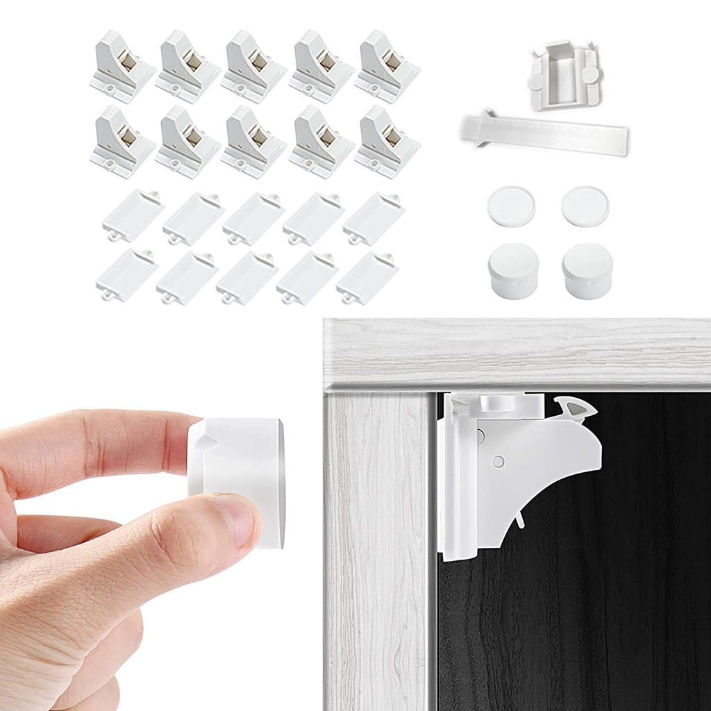 Vmaisi 20 Pack Magnetic Cabinet Locks Baby Proofing and 2 Keys Jansha Store