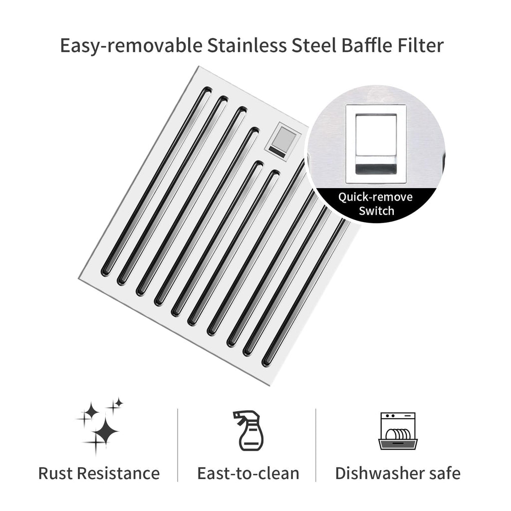 Range Hood Insert 30 inch,Stainless Steel Kitchen Vent Hood 600CFM,Built-in Kitchen Stove Hood w/Front Button Controls and Front LED Lights,Baffle Filters,Ducted/ductless Convertible Duct Jansha Store