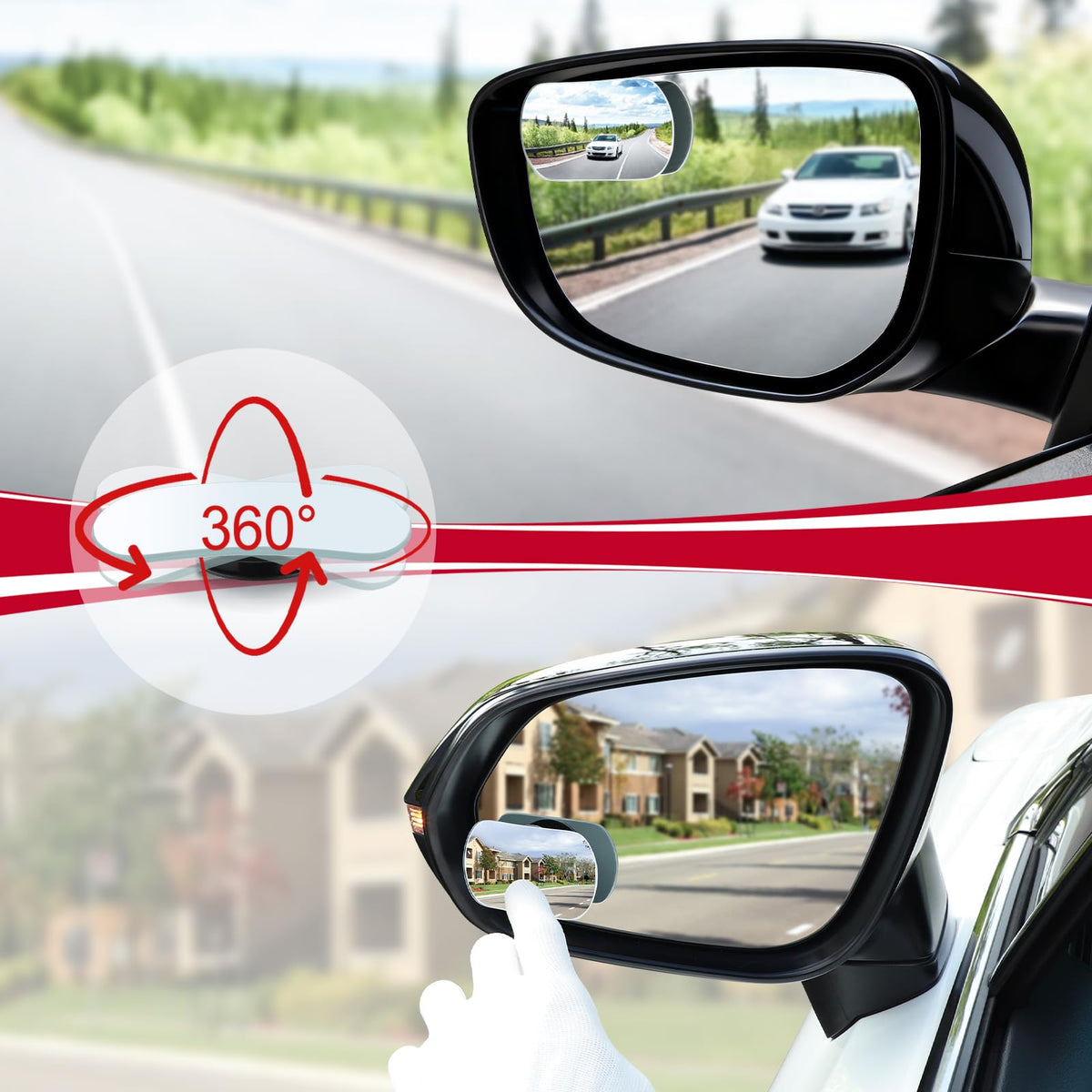 LivTee Blind Spot Mirror, 2" Round HD Glass Frameless Convex Rear View Mirrors Exterior Accessories with Wide Angle Adjustable Stick for Car SUV and Trucks, Pack of 2 Jansha Store