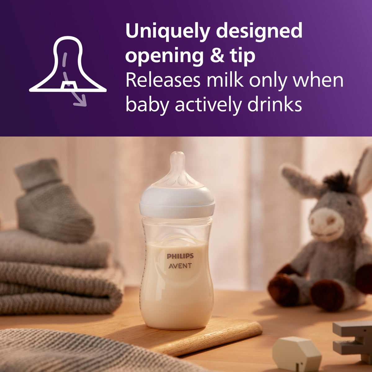 Philips Avent Natural Baby Bottles, Medium Flow, 9 oz, BPA-Free, 4-Pack Jansha Store