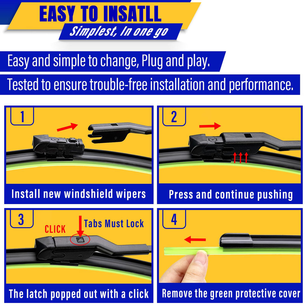 3 Wipers Fits Subaru Forester 2012-2018 Outback 2015-2019 Wiper Blades Jansha Store