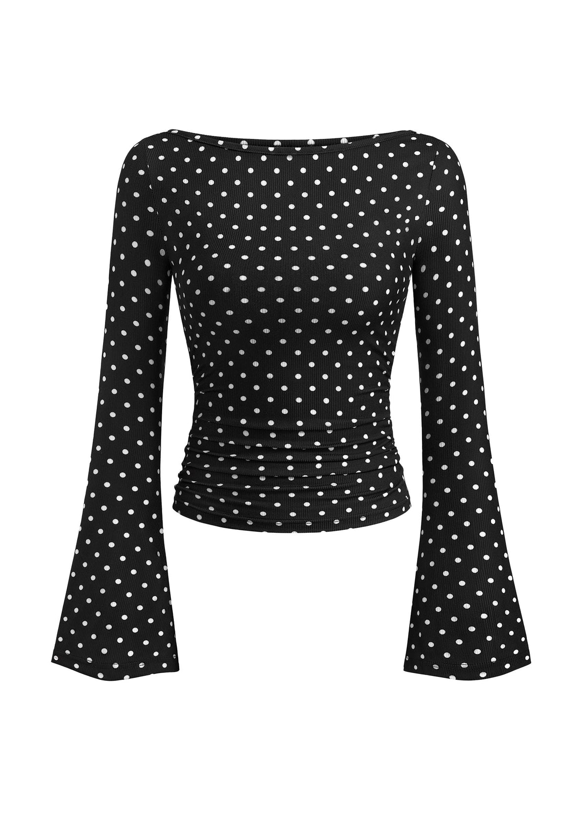 PRETTYGARDEN Womens Bell Long Sleeve Ribbed Knit Tops Jansha Store