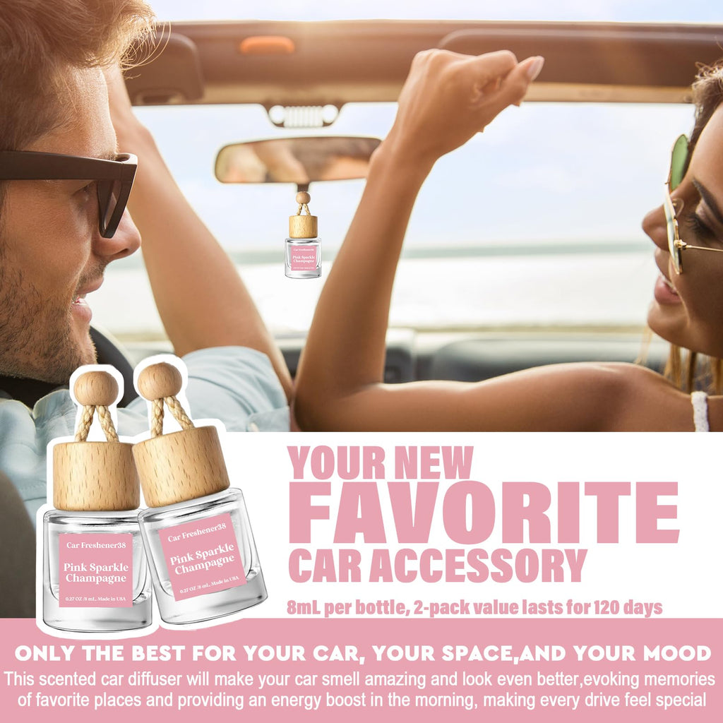 HoogaLife Car Air Freshener Diffuser 2 Pack Hanging Air Freshener Diffuser - Vanilla Cream Fragrance Oil Air D iffuser for Car, 45+ days Long Lasting Fragrance Made in USA C ar Air Fresheners (V54) Jansha Store