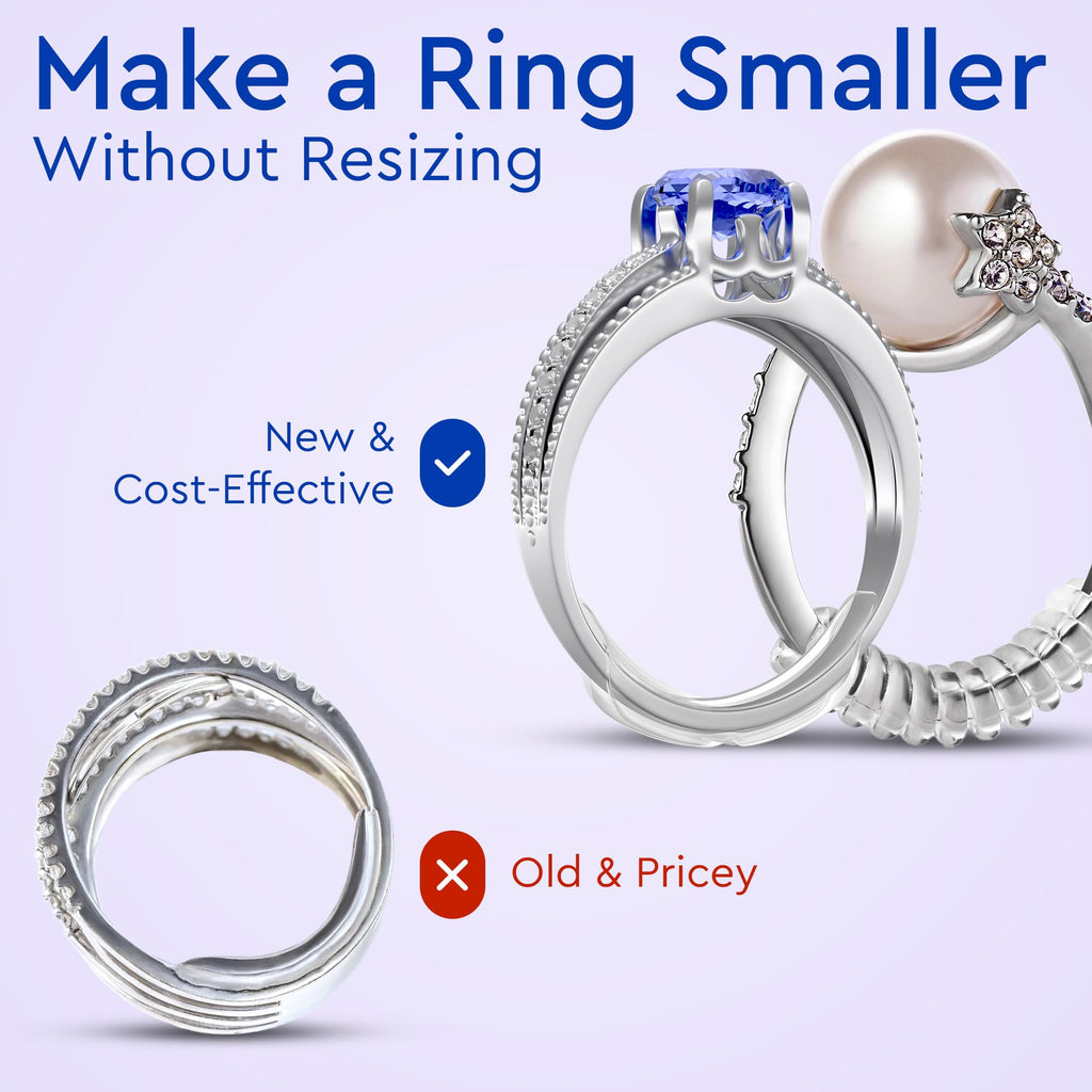 Ring Sizers for Loose Rings – Clip Ring Adjusters in 8 Sizes, Fits Flat Bands Up to 8 mm, Invisible Ring Guards for Women & Men Jansha Store