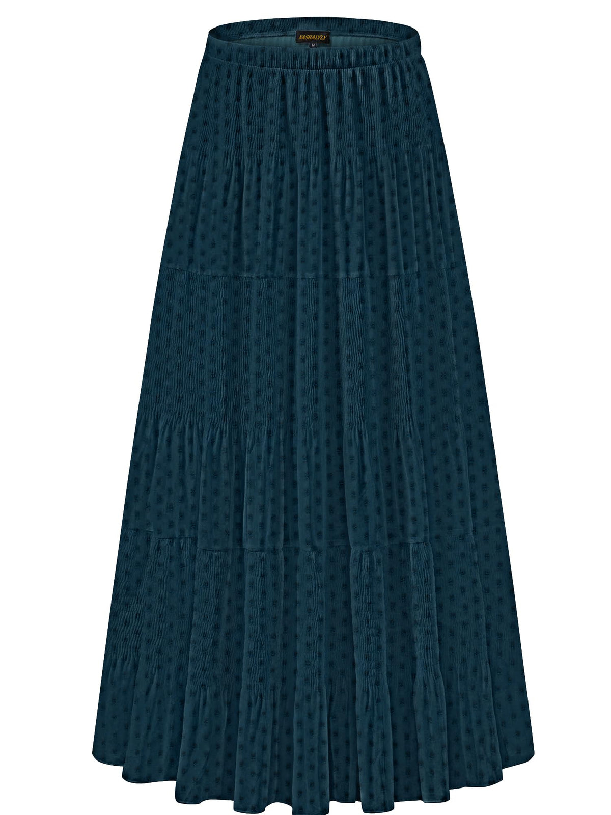 NASHALYLY Women's Chiffon Elastic High Waist Pleated A-Line Maxi Skirts Jansha Store