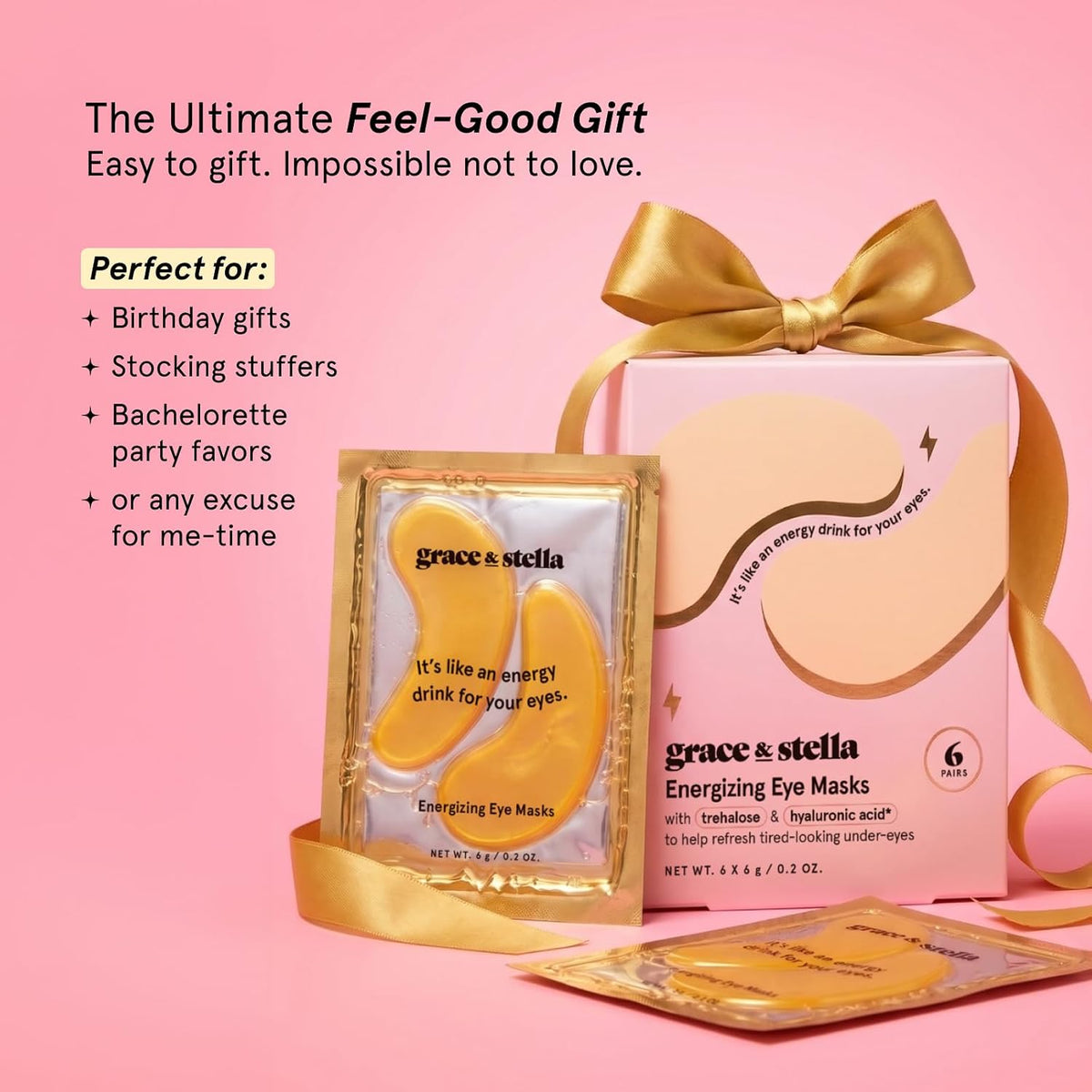grace & stella Award Winning Eye Patches for Puffy Eyes - Birthday Gifts for Women - Under Eye Mask for Dark Circles and Undereye Bags - Gifts for Mom - Vegan Cruelty-Free Self Care (24 Pairs, Gold) Jansha Store