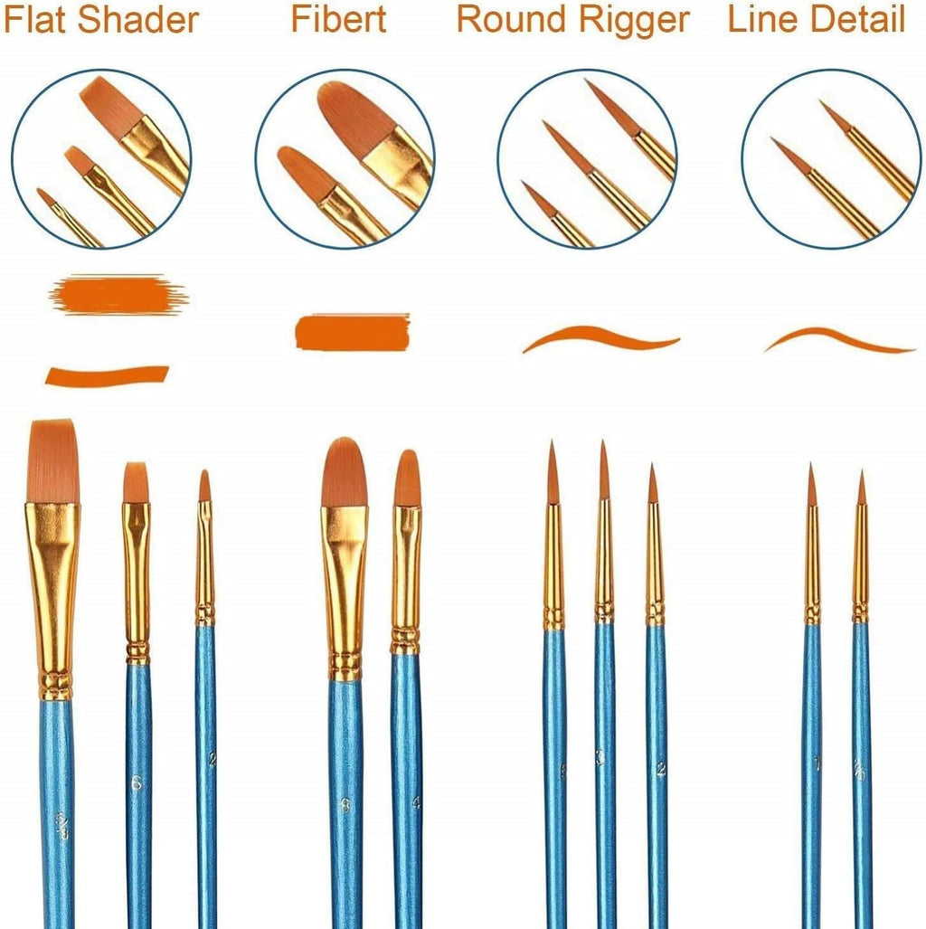 AROIC 10 Pcs Paint Brushes, Acrylic Oil Watercolor Painting Brush Set Jansha Store