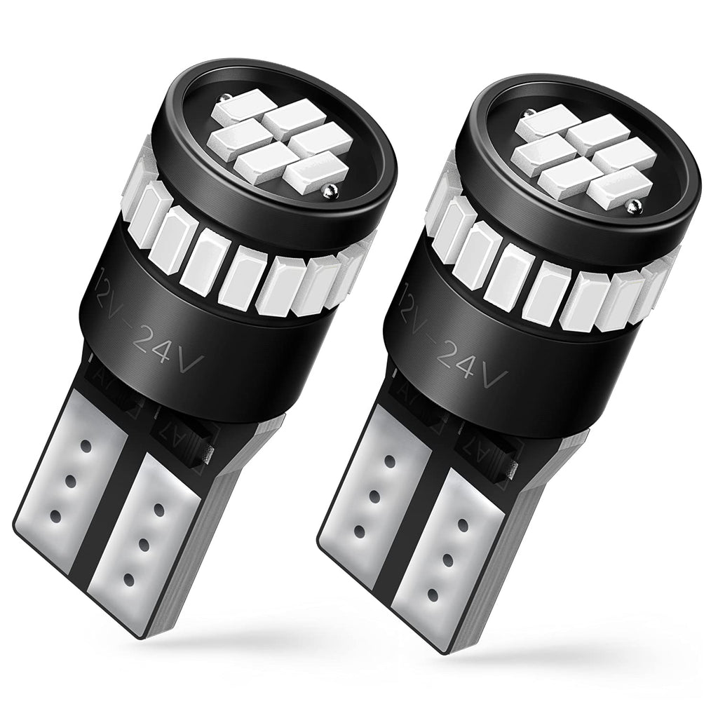 AUXITO 194 LED Bulbs for License Plate Light 168 175 2825 W5W T10 24-SMD 3014 Chipsets 6000K White for Car Dome Door Map Dash Courtesy Cargo License Plate Lights, Pack of 2 Jansha Store