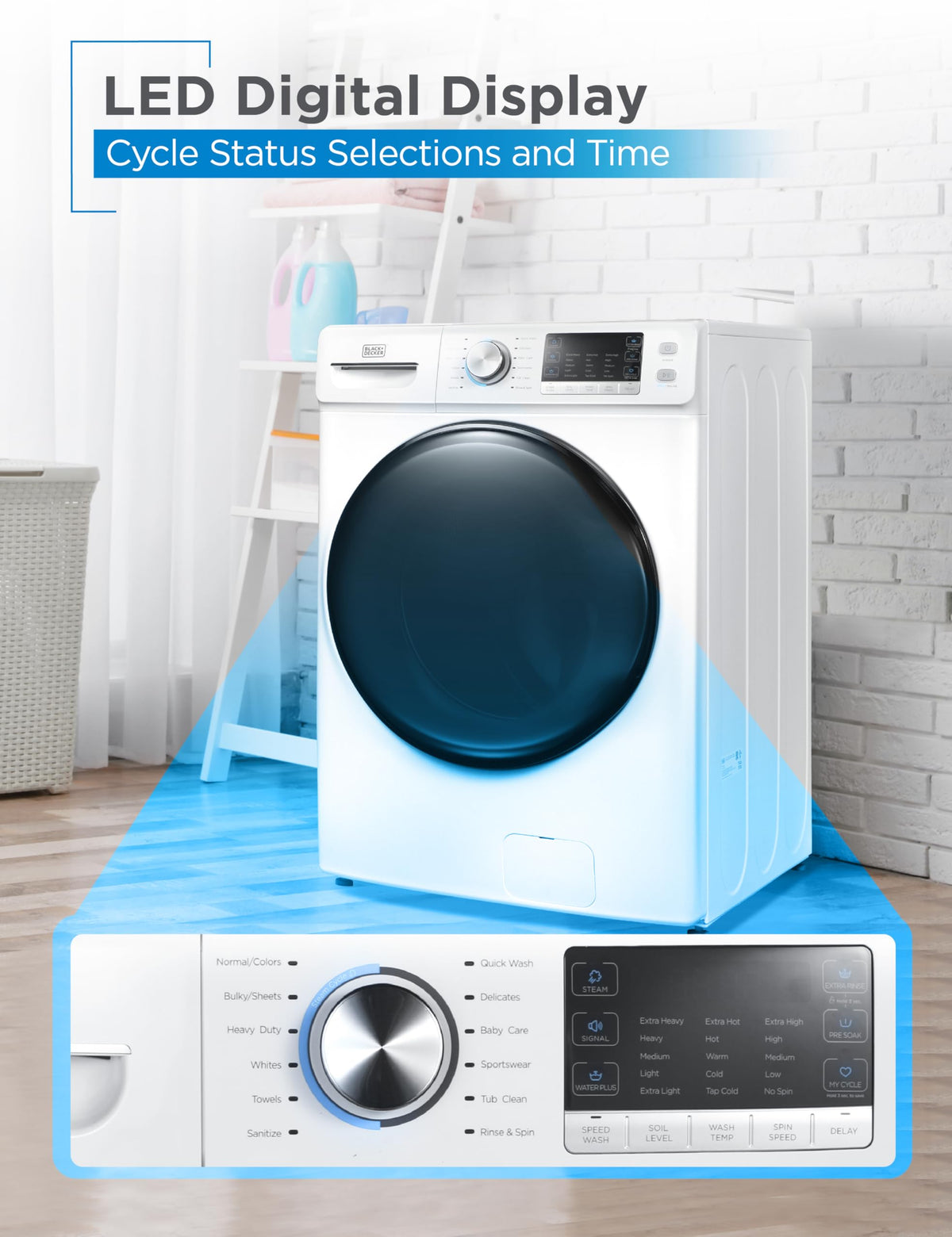 BLACK+DECKER 1.7 Cu. Ft. Portable Washer, 11 lb. Capacity, BPWM16W, White Jansha Store
