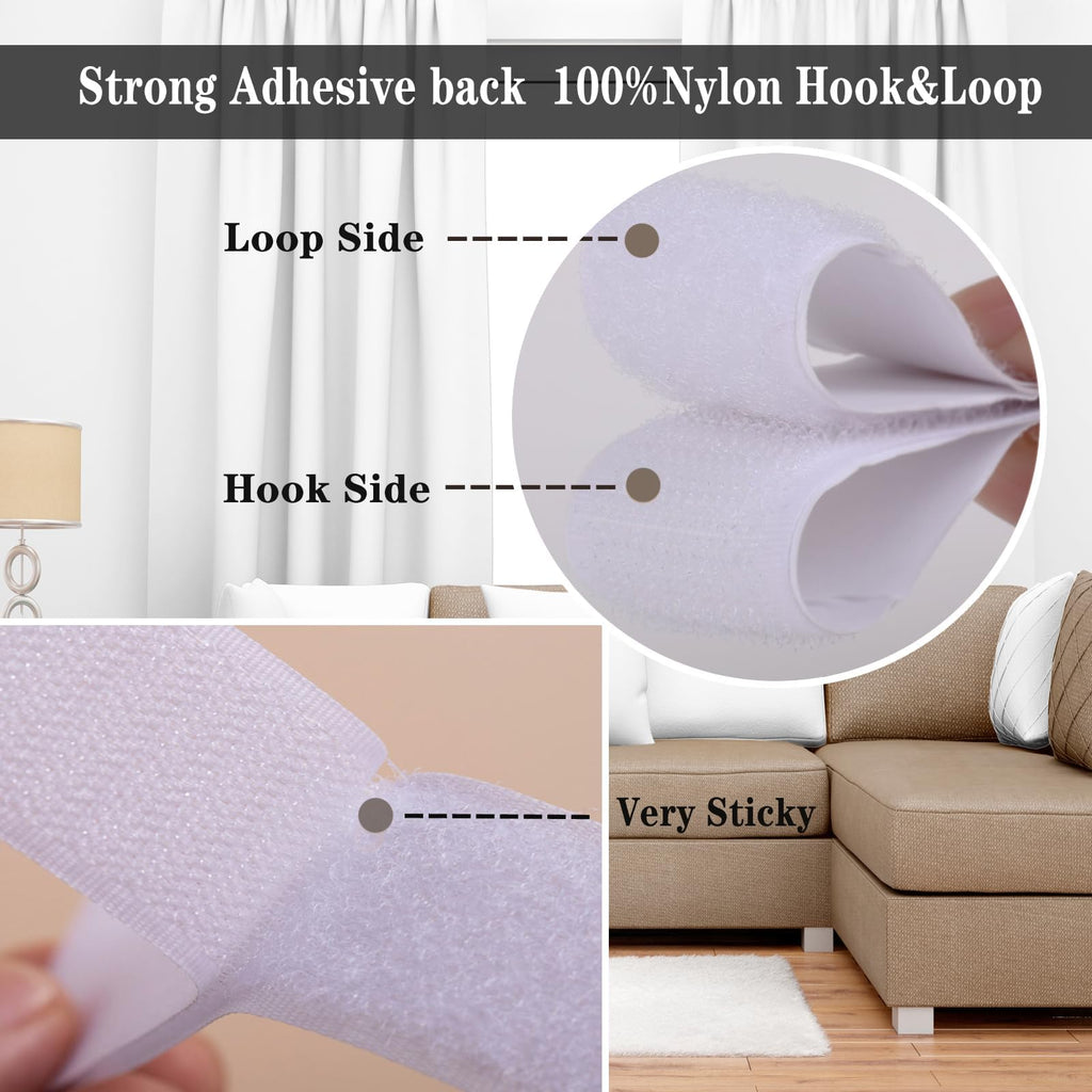 Navona 30Ft x 1 Inch Heavy Duty Hook and Loop Strips with Adhesive, Black Jansha Store