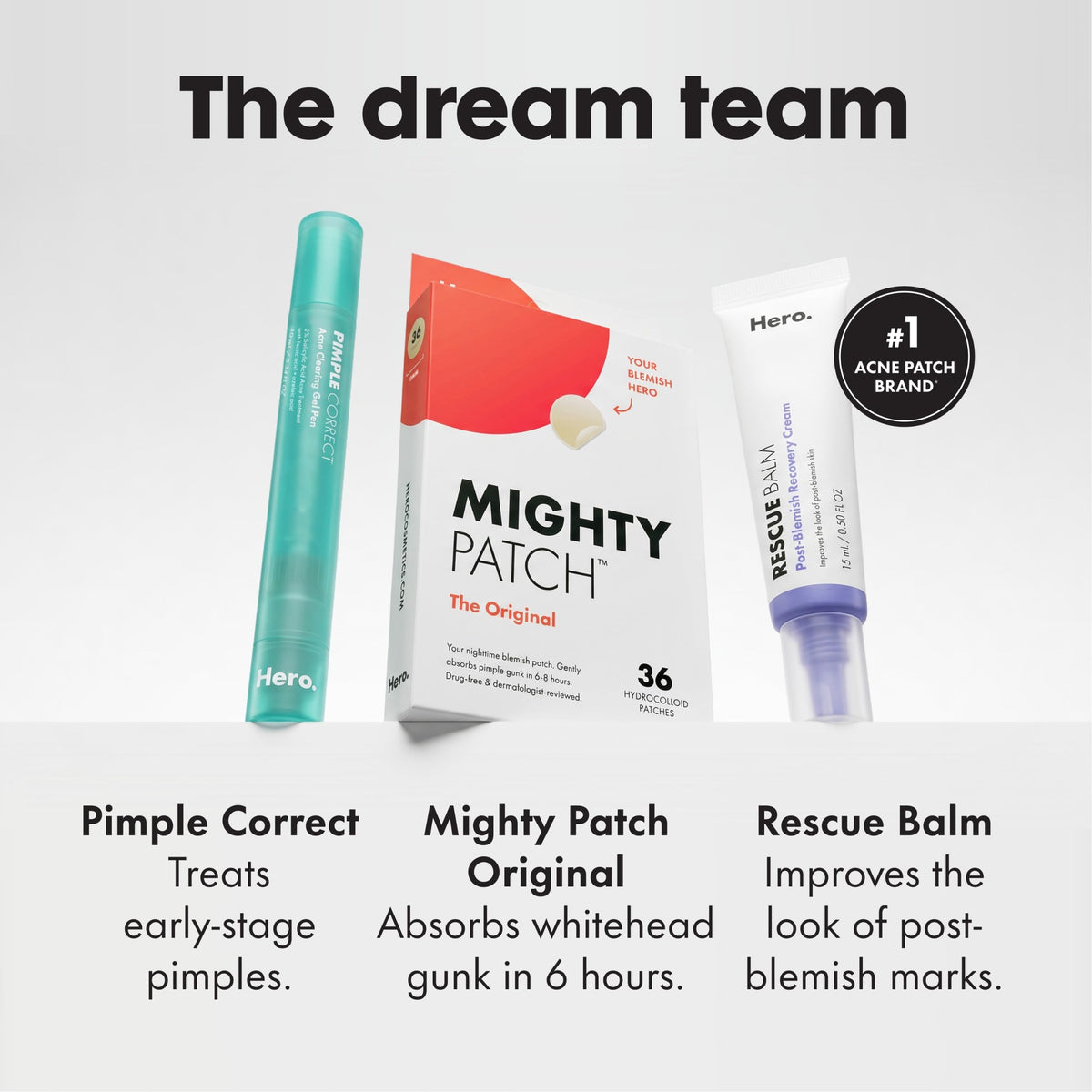 Mighty Patch Hero Cosmetics Original Nighttime Acne Pimple Patches, 36 Ct Jansha Store