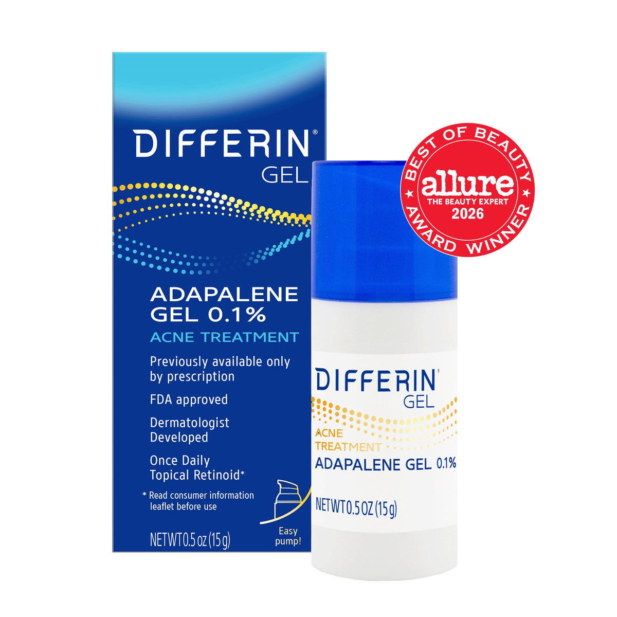 Differin Acne Retinoid Treatment Gel, 0.1% Adapalene, 15g Tube Jansha Store