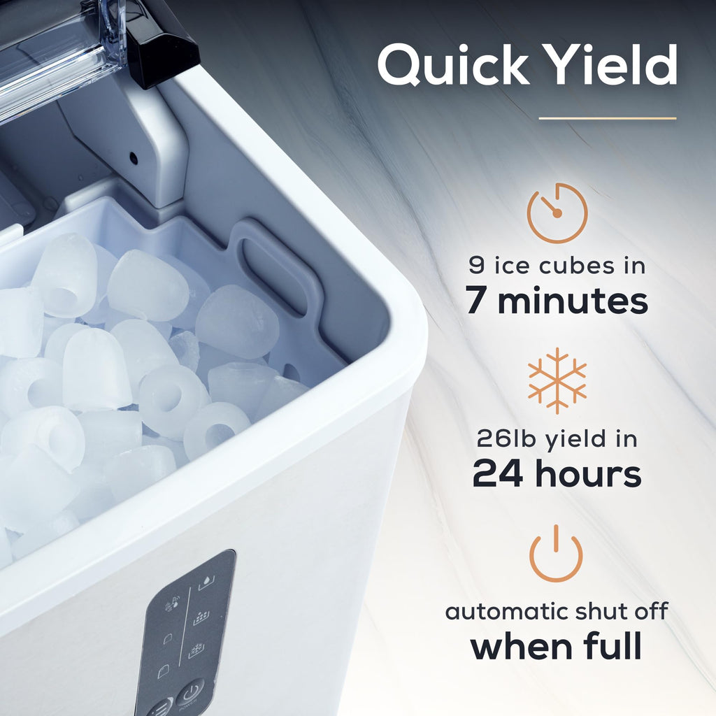Igloo Premium Self-Cleaning Countertop Ice Maker Machine, Handled Portable Ice Maker, Produces 26 lbs. in 24 hrs. with Ice Cubes Ready in 6-8 Minutes, Comes with Ice Scoop and Basket Jansha Store